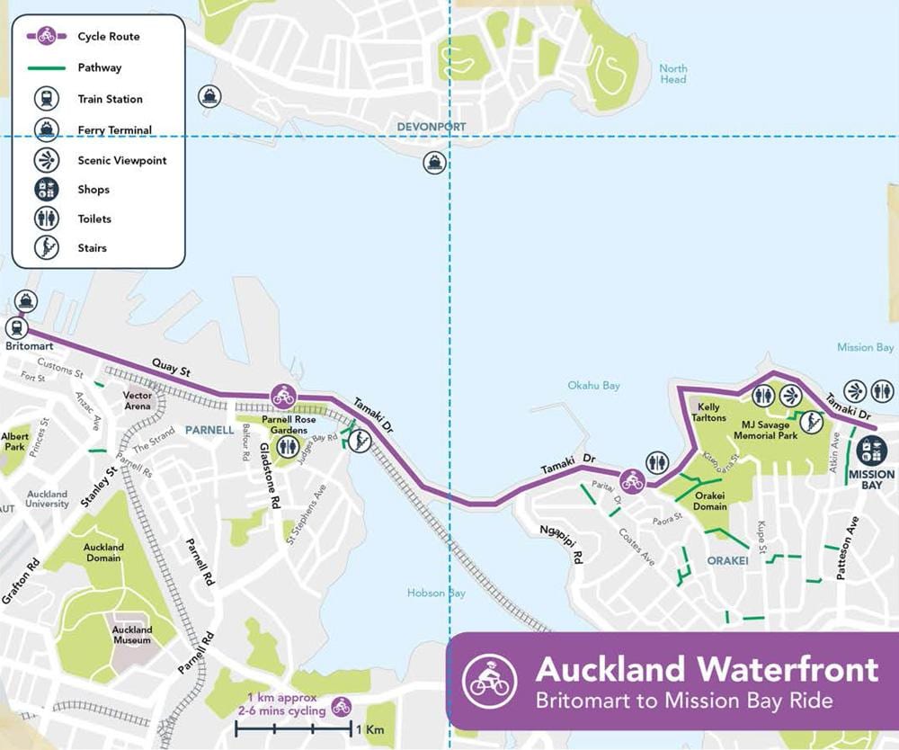 pink cycleway Auckland ramani