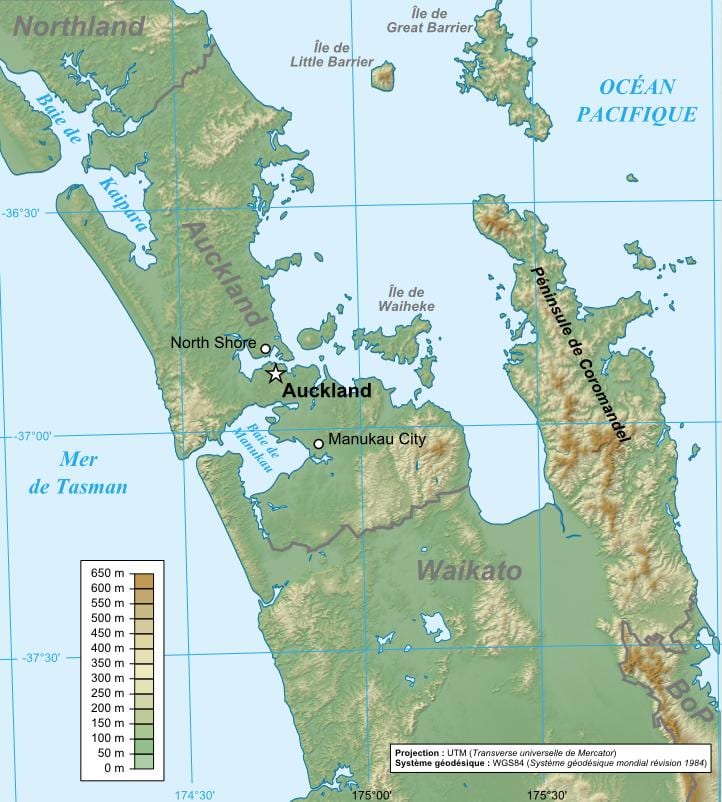 Auckland ramani ya kijiolojia