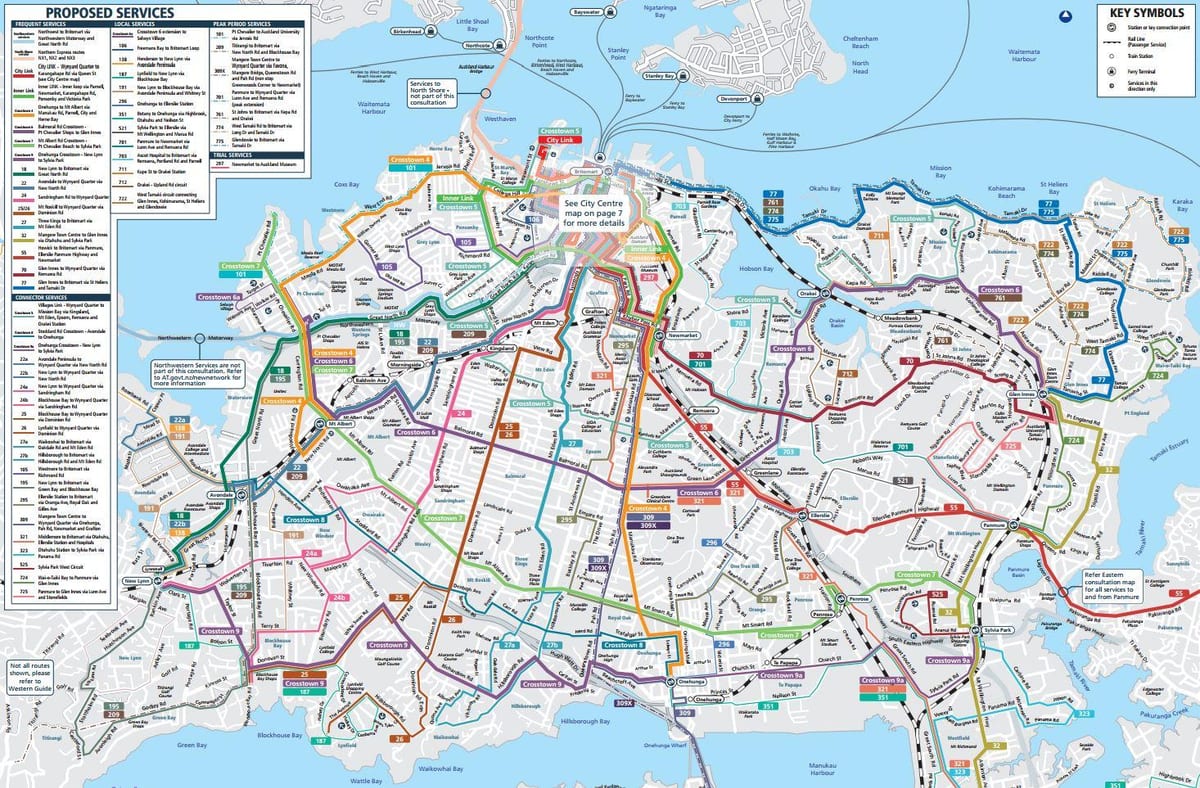 Auckland usafiri wa umma ramani