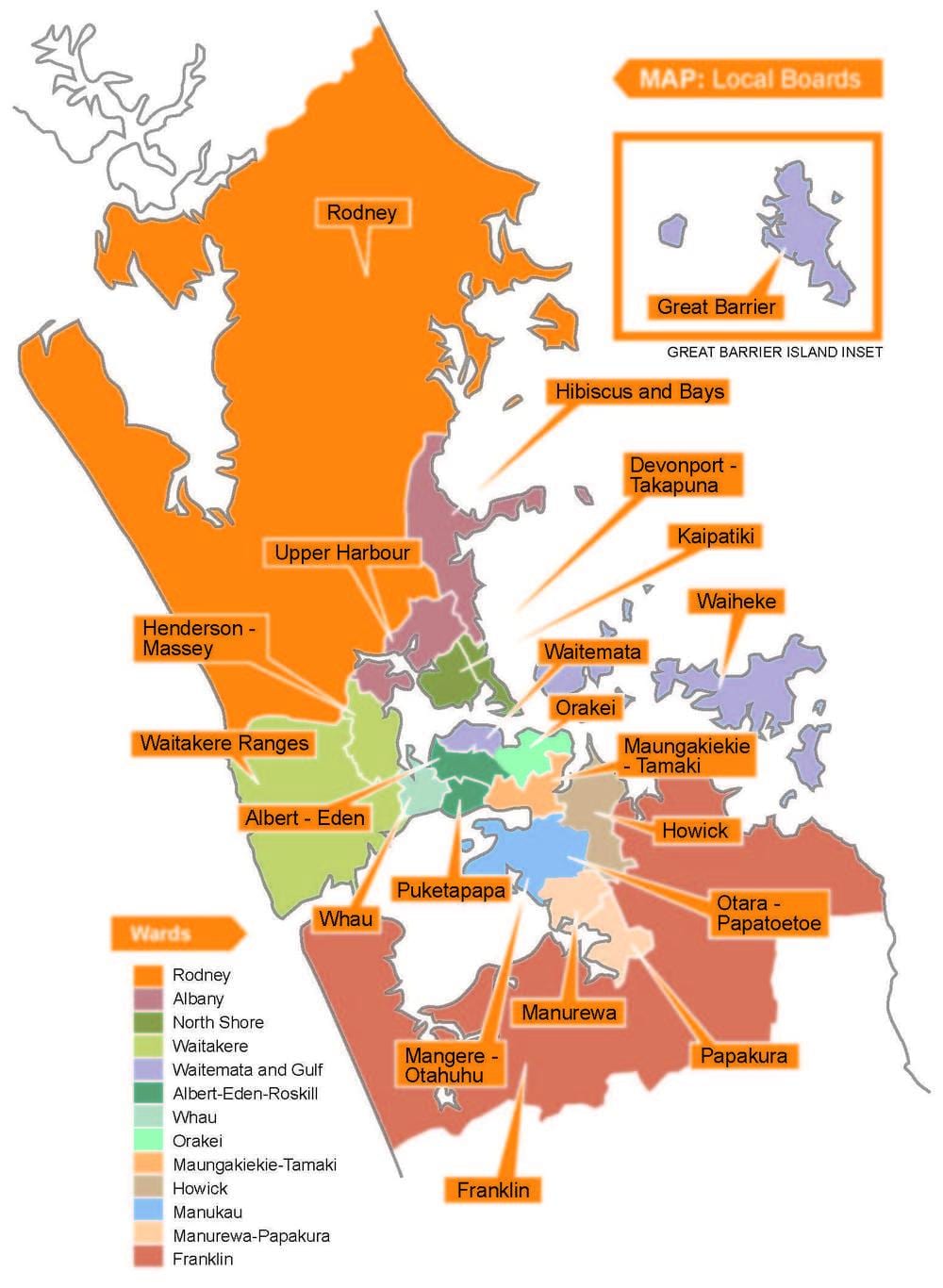 Auckland ya jiji mipaka ya ramani