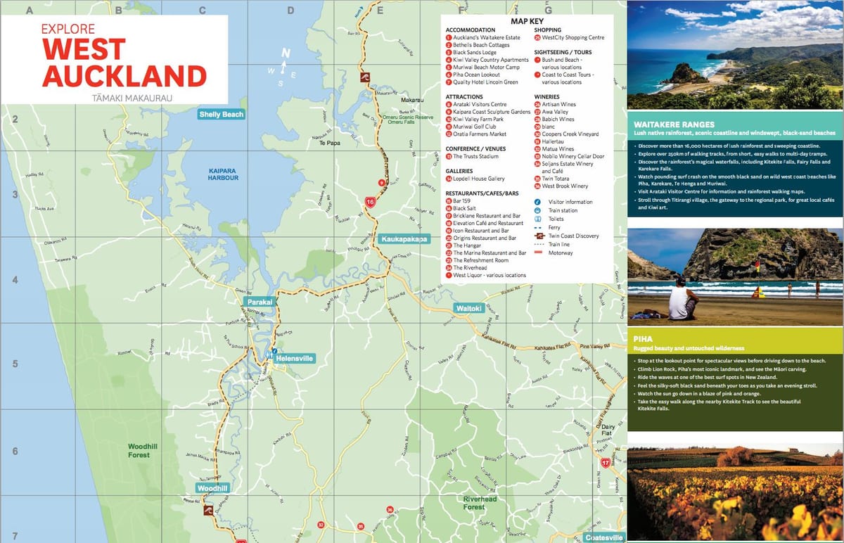 ramani ya magharibi Auckland